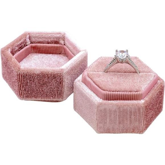 Velvet Ring Box | Ring Holder | Jewelry |Proposal |Wedding |Ceremony |Engagement - Picture 2 of 7